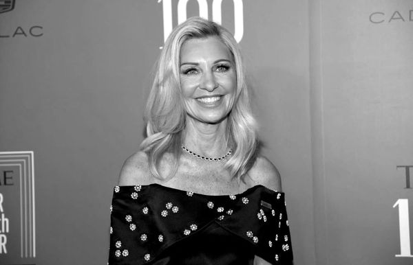 A black and white photo shows Karen Lynch, the president and CEO of CVS Health.