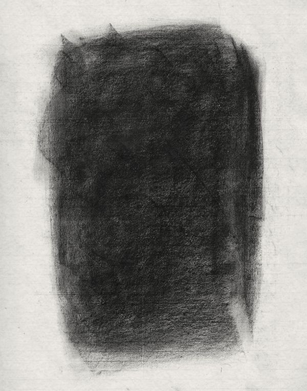 An abstract picture of a grey black rectangle on an off-white background.