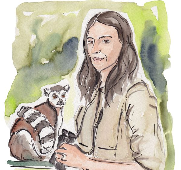 A watercolor illustration of the anthropologist and author, Keriann McGoogan.