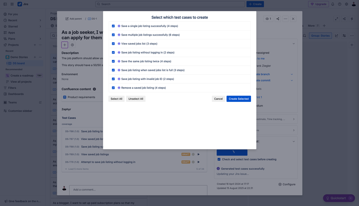 Enhancing Test Case Preview in AI Test Case Generator for Jira