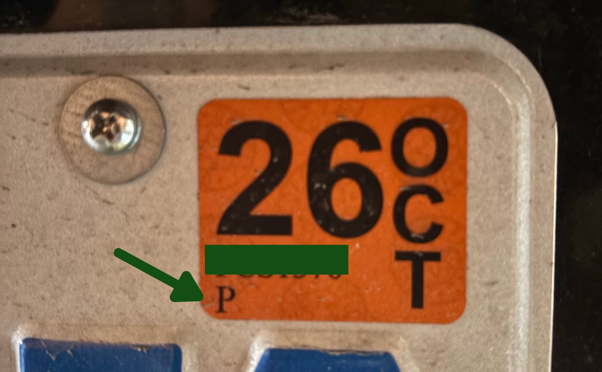 Michigan license plate sticker showing P Recreation Passport logo