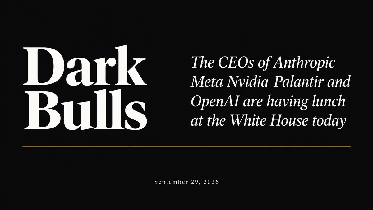 The CEOs of Anthropic Meta Nvidia Palantir and OpenAI are having lunch at the White House today