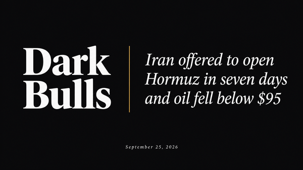 Iran offered to open Hormuz in seven days and oil fell below $95