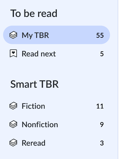 Improvements based on feedback from our beta testers. Things like adding Smart TBR pages for fiction, nonfiction, and rereads, and a lot more! Click to see all of them.