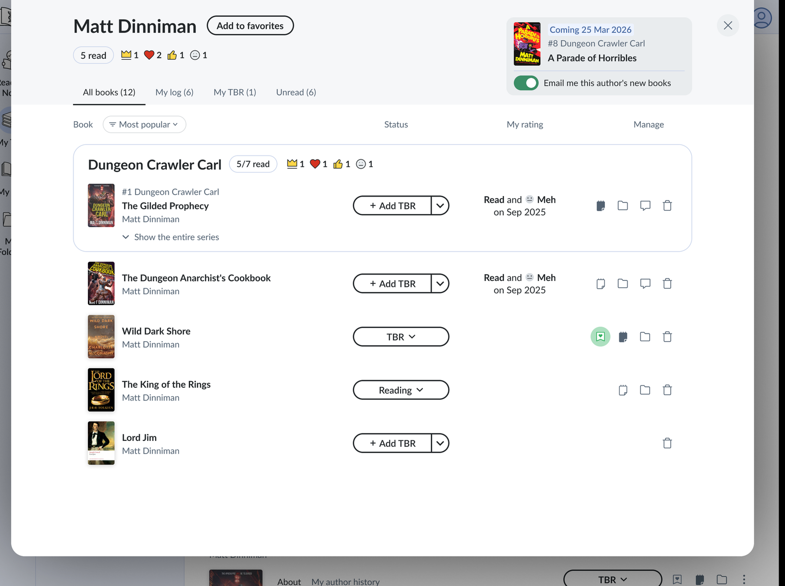 Add author pages within the app
