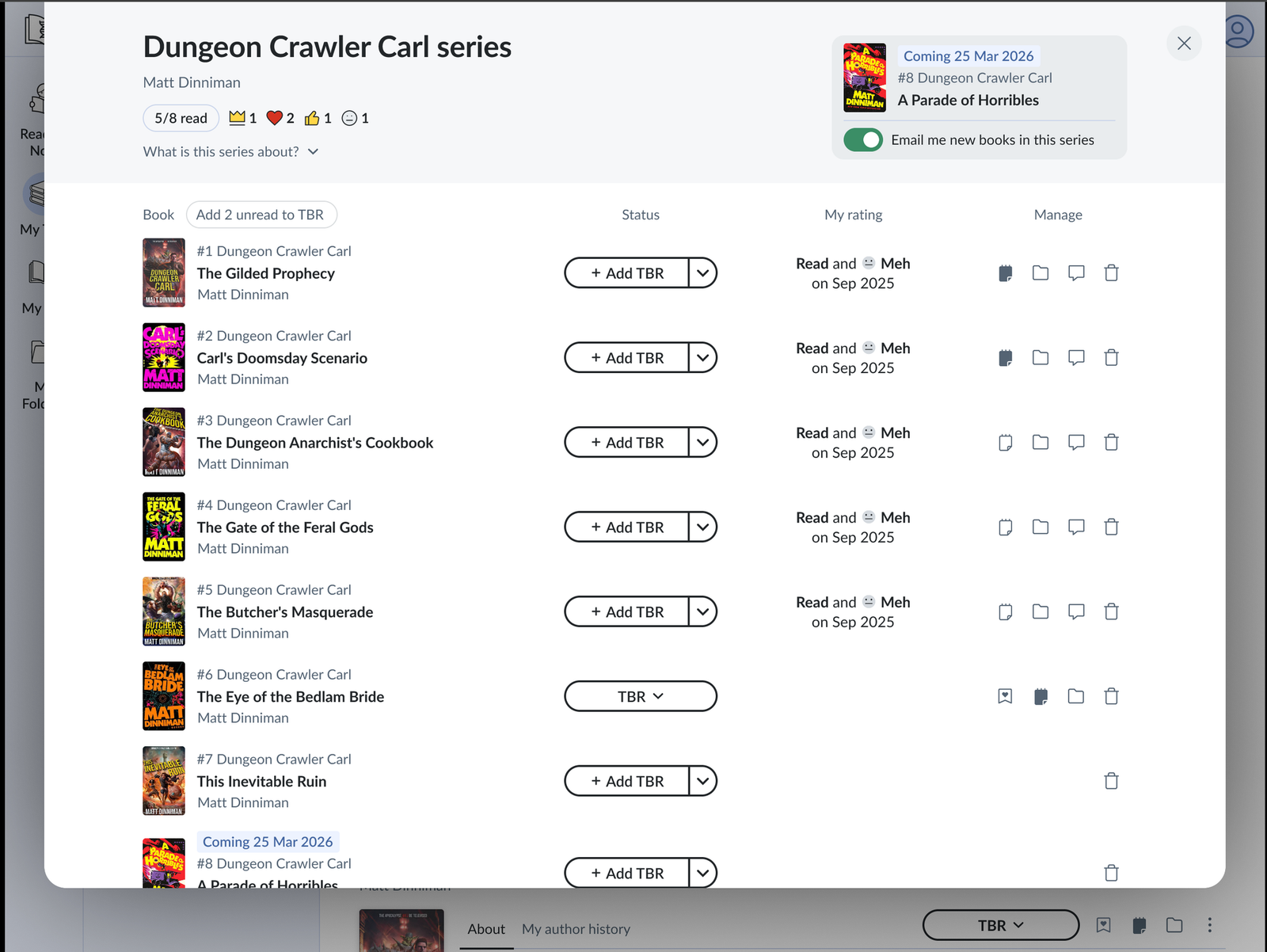Add book series pages within the app