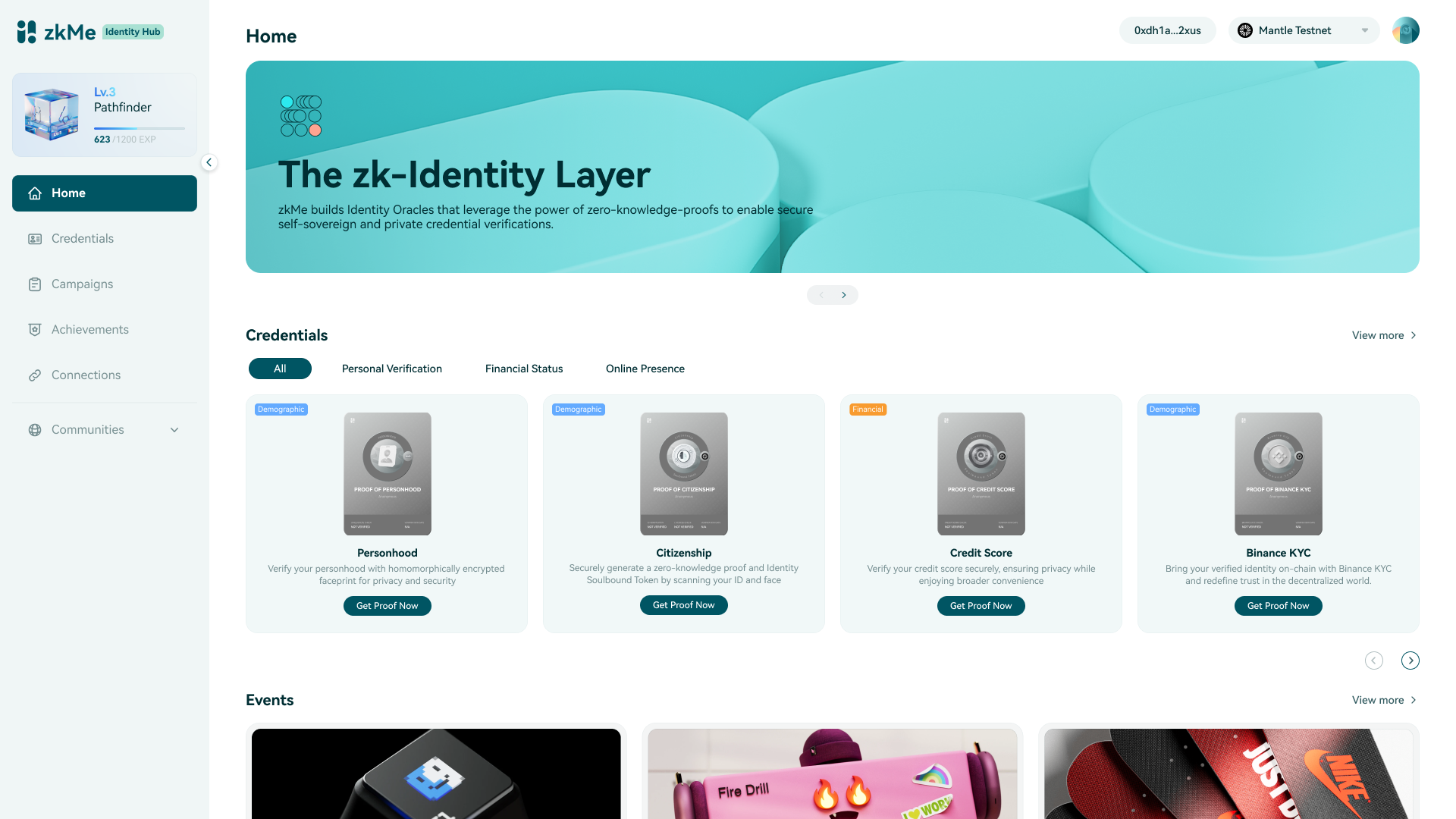 zkMe Identity Hub - Homepage