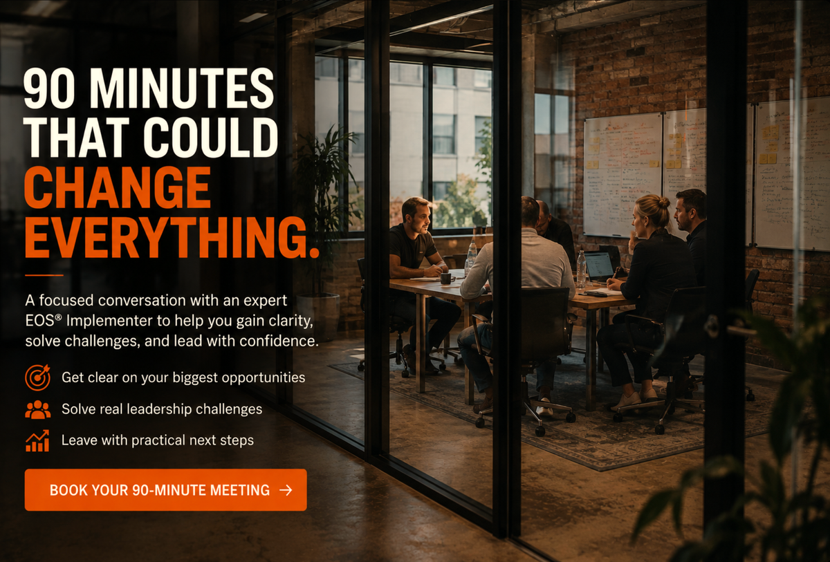 Perth leadership team participating in an EOS 90-Minute Meeting with an EOS Implementer