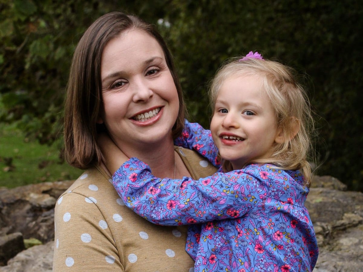 Jessica Fox and her daughter Claire, age 4