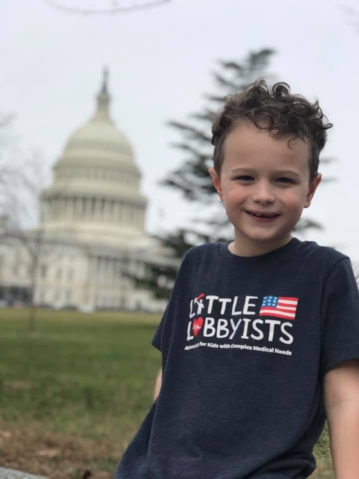 Little Lobbyist Jack in front of the U.S. Capitol.