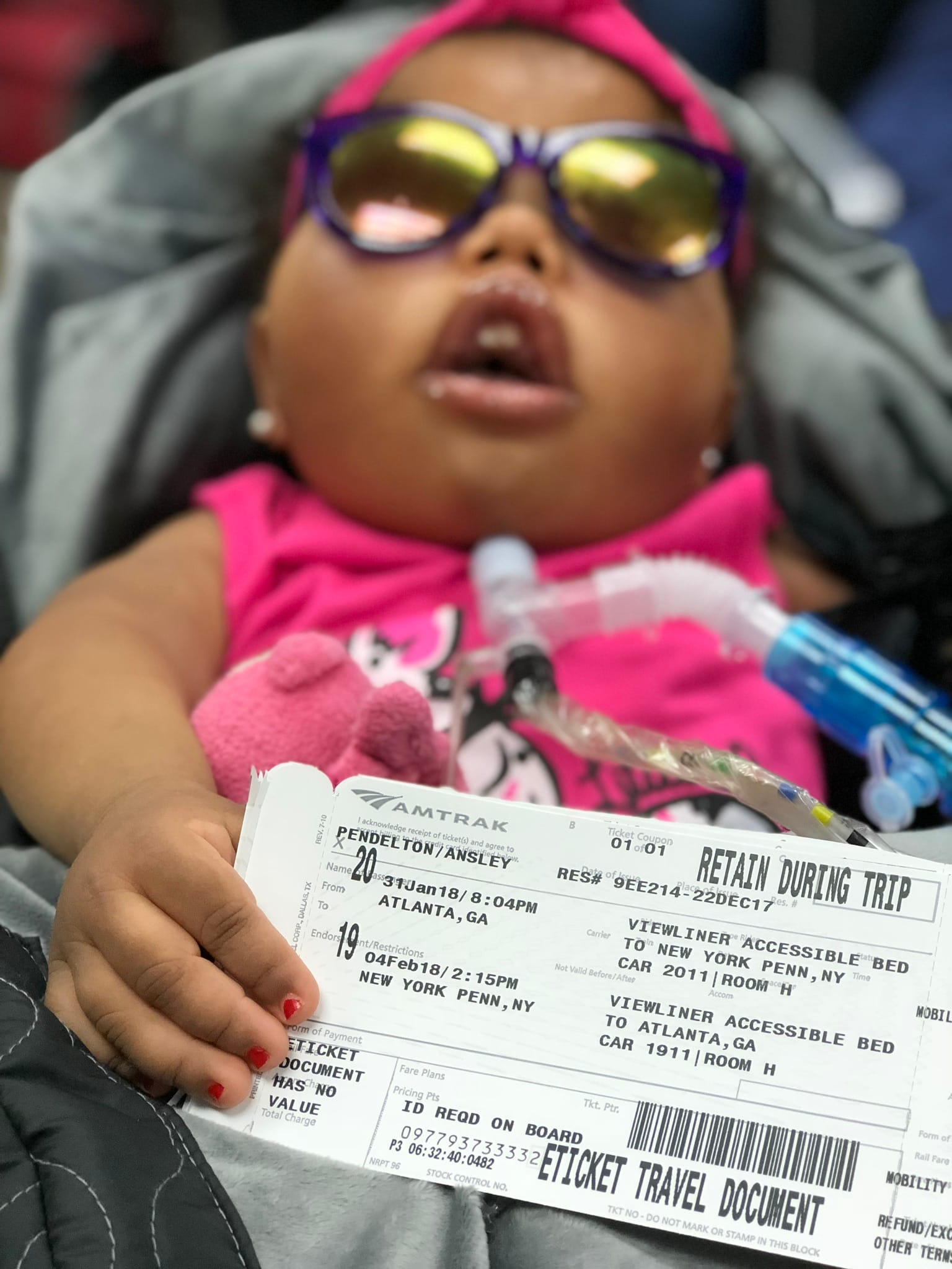 Ansley prepared for a train ticket to New York City.