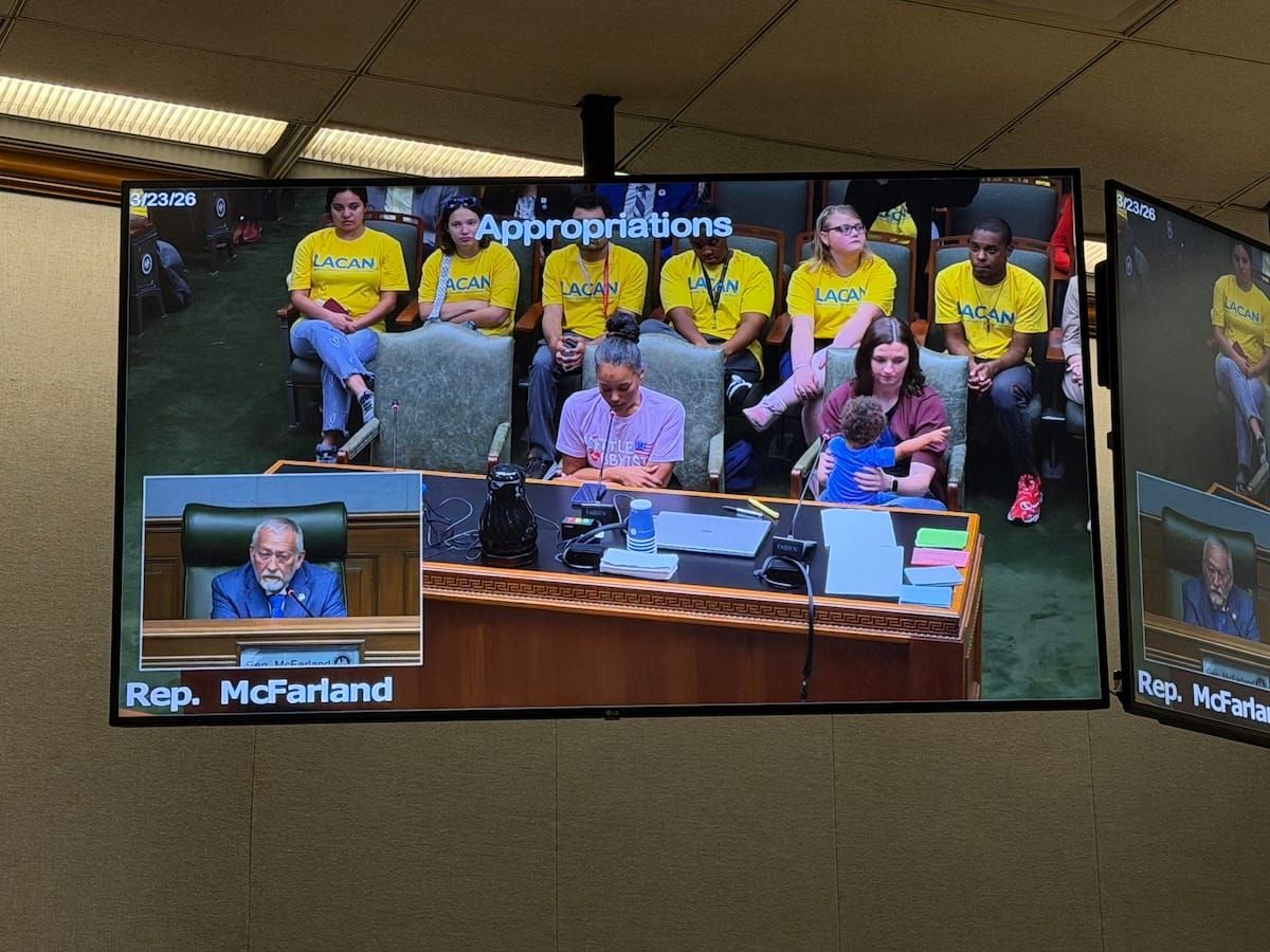 Charlotte testifying in front of the appropriations committee. 