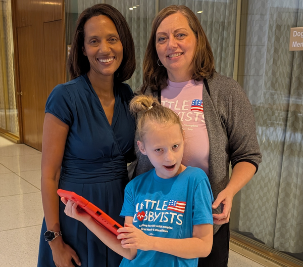  Senate Democratic Leader, Sydney Batch (SD-17) with Stacy and Sara Bean Staggs 