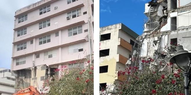 Imagen de: Colapso parcial de edificio en la calle Belaval en San Juan