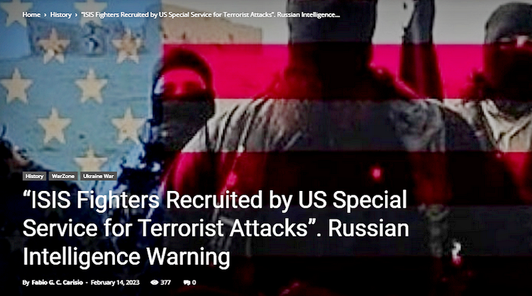 “ISIS Fighters Recruited by US Special Service for Terrorist Attacks”. Russian Intelligence Warning