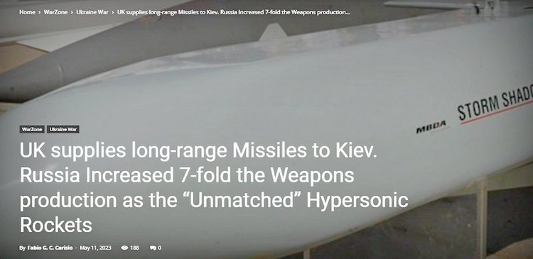 UK supplies long-range Missiles to Kyiv. Russia Increased 7-fold the Weapons production as the “Unmatched” Hypersonic Rockets