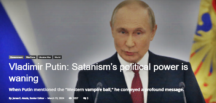 Vladimir Putin: Satanism’s political power is waning