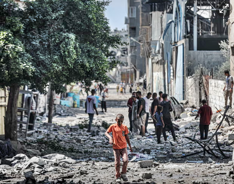‘No place is safe’: families flee Gaza City as Israel vows to press on with offensive