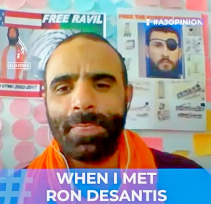 Desantis Confronted by Gitmo Detainee He Brutally Tortured.