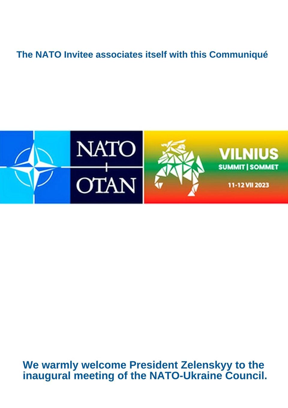 Vilnius NATO Summit Communiqué. -  Vilnius 11 July 2023. - Press Release Last updated: 19 Jul. 2023 16:09