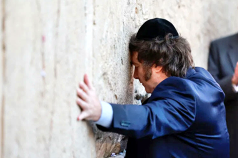 Milei wants the third temple rebuilt, so the Jewish Messiah can come to rule the world.