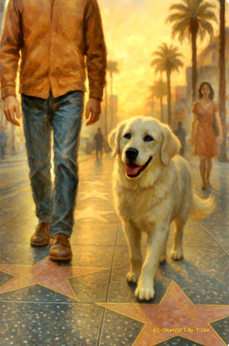 "The White Dog on Hollywood Boulevard"