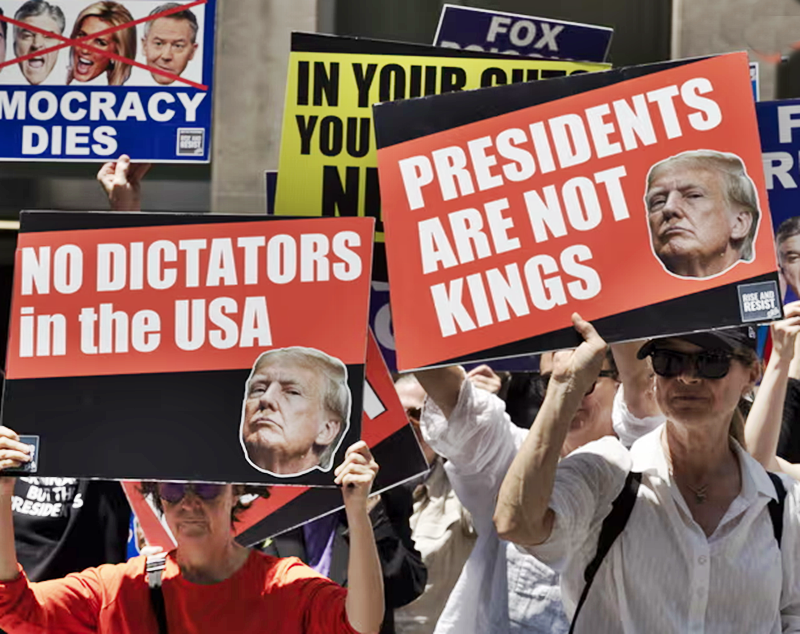 Millions in US expected to protest against Trump in ‘No Kings’ demonstrations