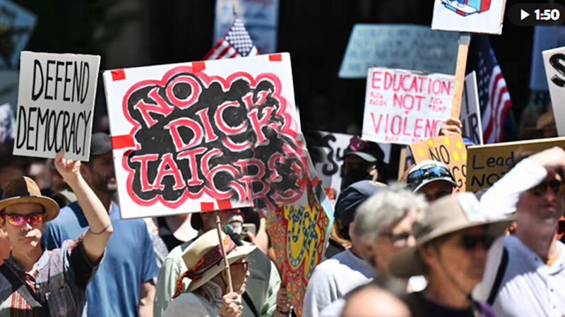 Millions across US turn out for ‘No Kings’ protests against Donald Trump