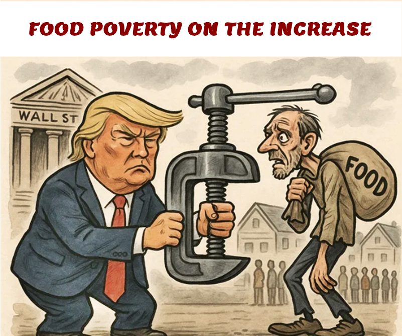 The United States in a social and political mess. Food poverty on the rise.