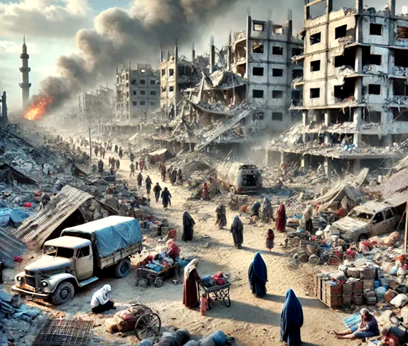 ISRAEL`S FIERY ASSAULT ON GAZA CITY-GENOCIDE