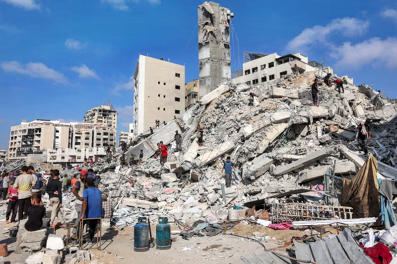 Israel destroys second high-rise in Gaza City ahead of threatened ground offensive