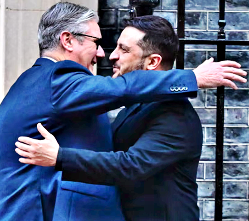 Zelenskyy at Downing Street for talks with Starmer and ‘coalition of willing’ after meeting King Charles