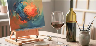 Taller de pintura y vino ilimitado en Madrid en oferta
