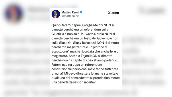 Referendum Giustizia, Renzi contro Governo: "Sconfitta sonora, nessuno del centrodestra si assume la responsabilità"