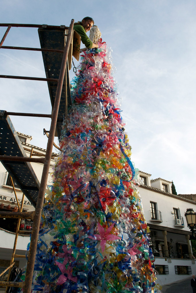 Recycled plastic Christmas tree decorations