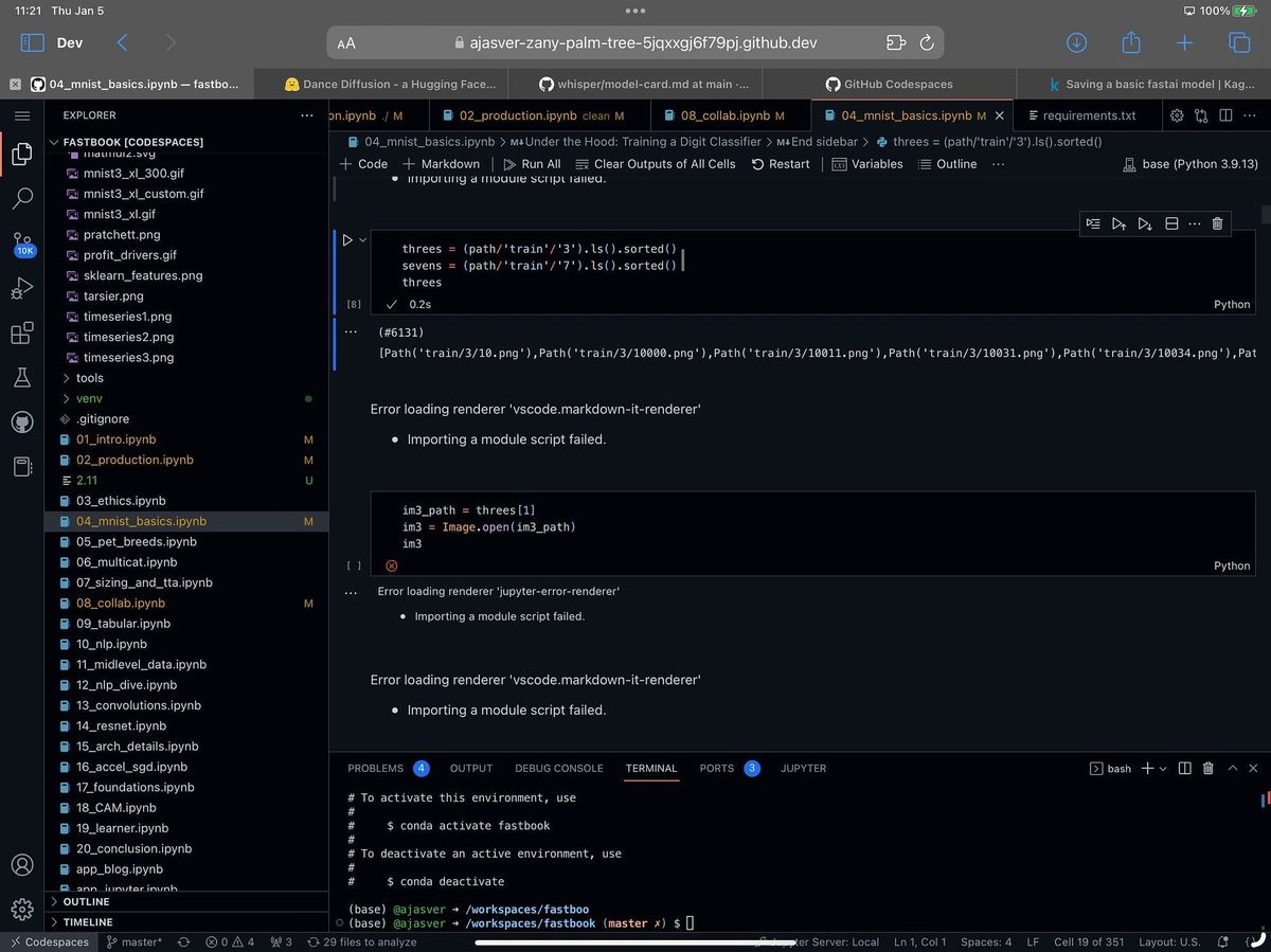 Getting started: Deep Learning with Fast.ai and Github Codespaces