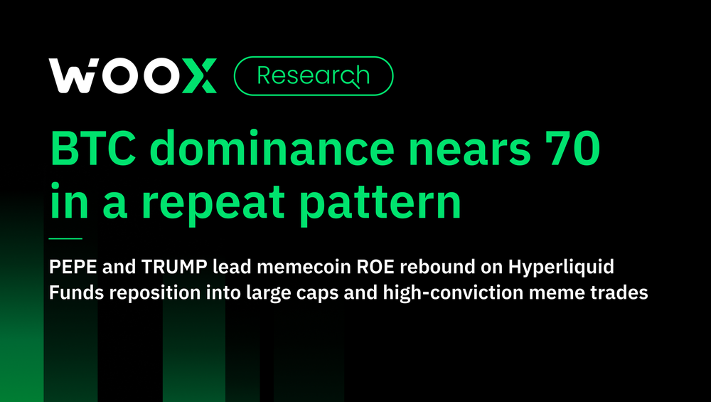 BTC dominance nears 70 in a repeat pattern