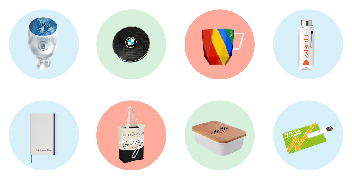 Werbegeschenke mit Logos produziert von Werbezeichen AG