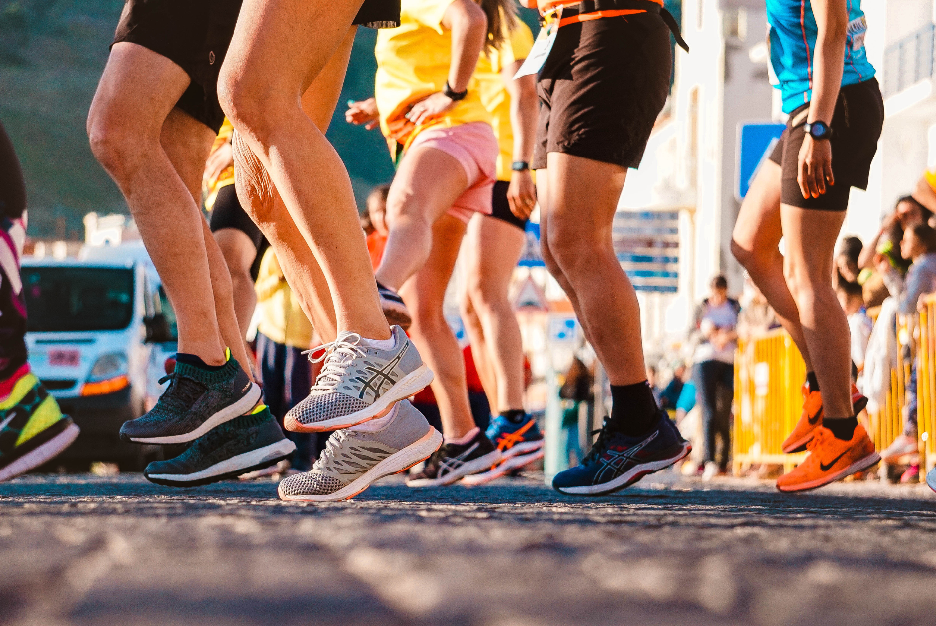 Schuhe von einem Gruppenlauf