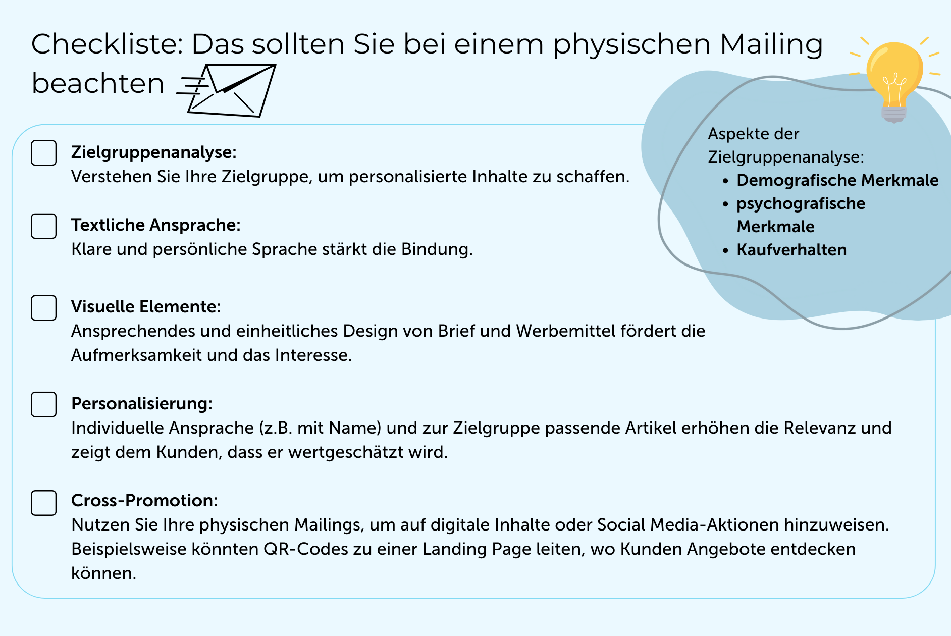 Checkliste: Das sollten Sie bei einem physischen Mailing beachten