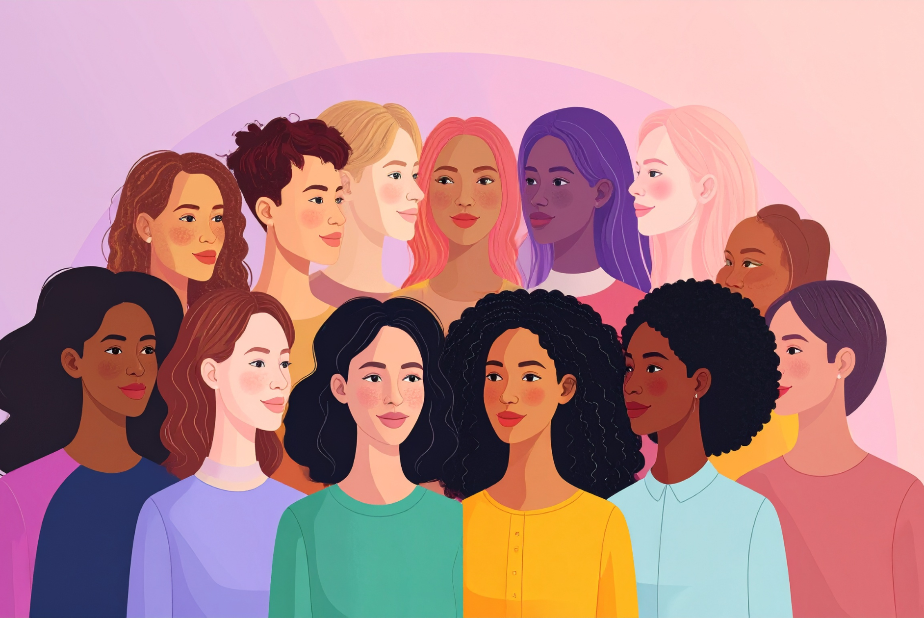 Verschiedene Frauen verschiedener Herkunft