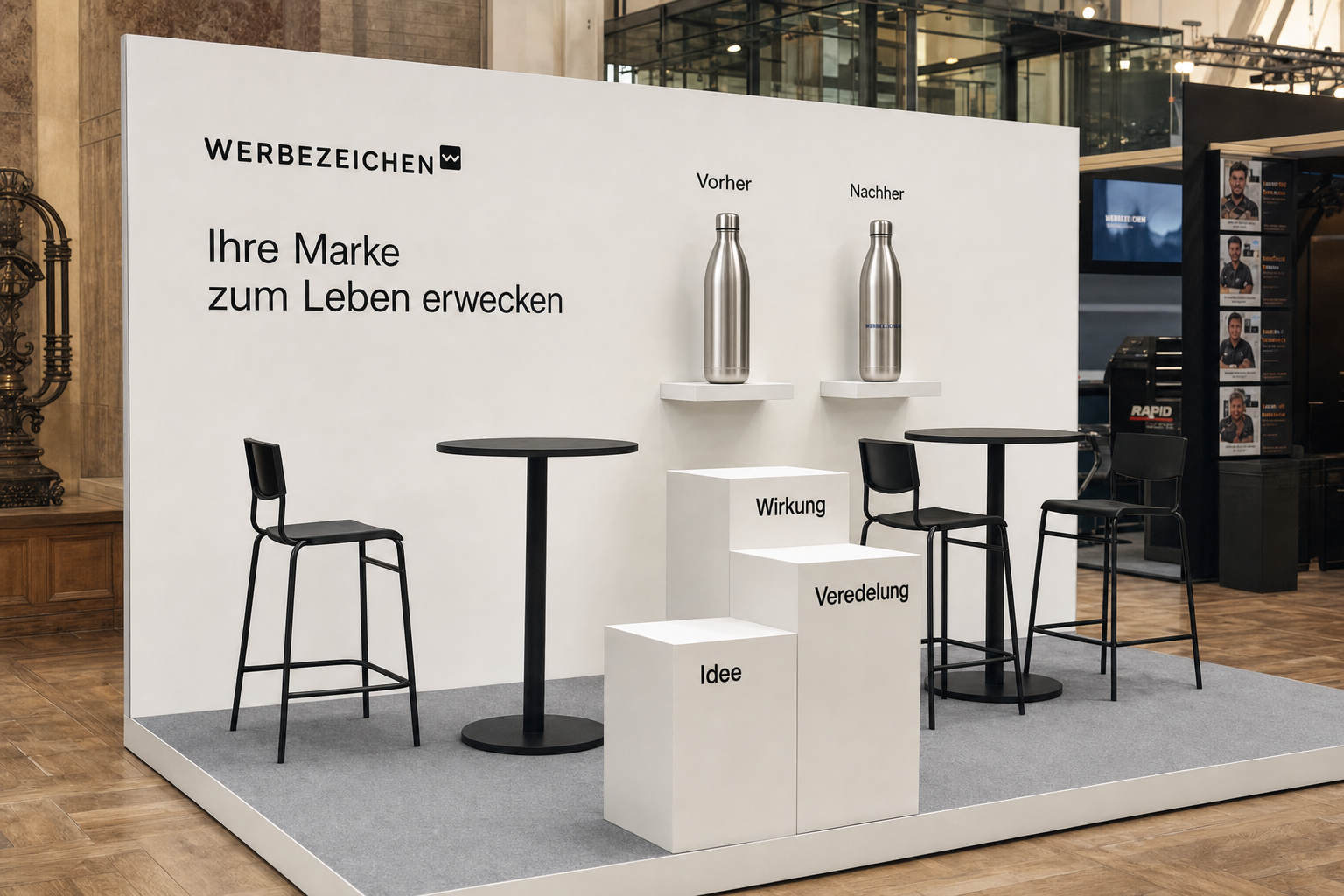 Werbezeichen Messestand Beispiel Bild