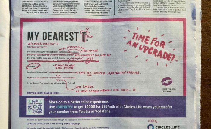 viral marketing campaign - circles life australia ad lover charlotte