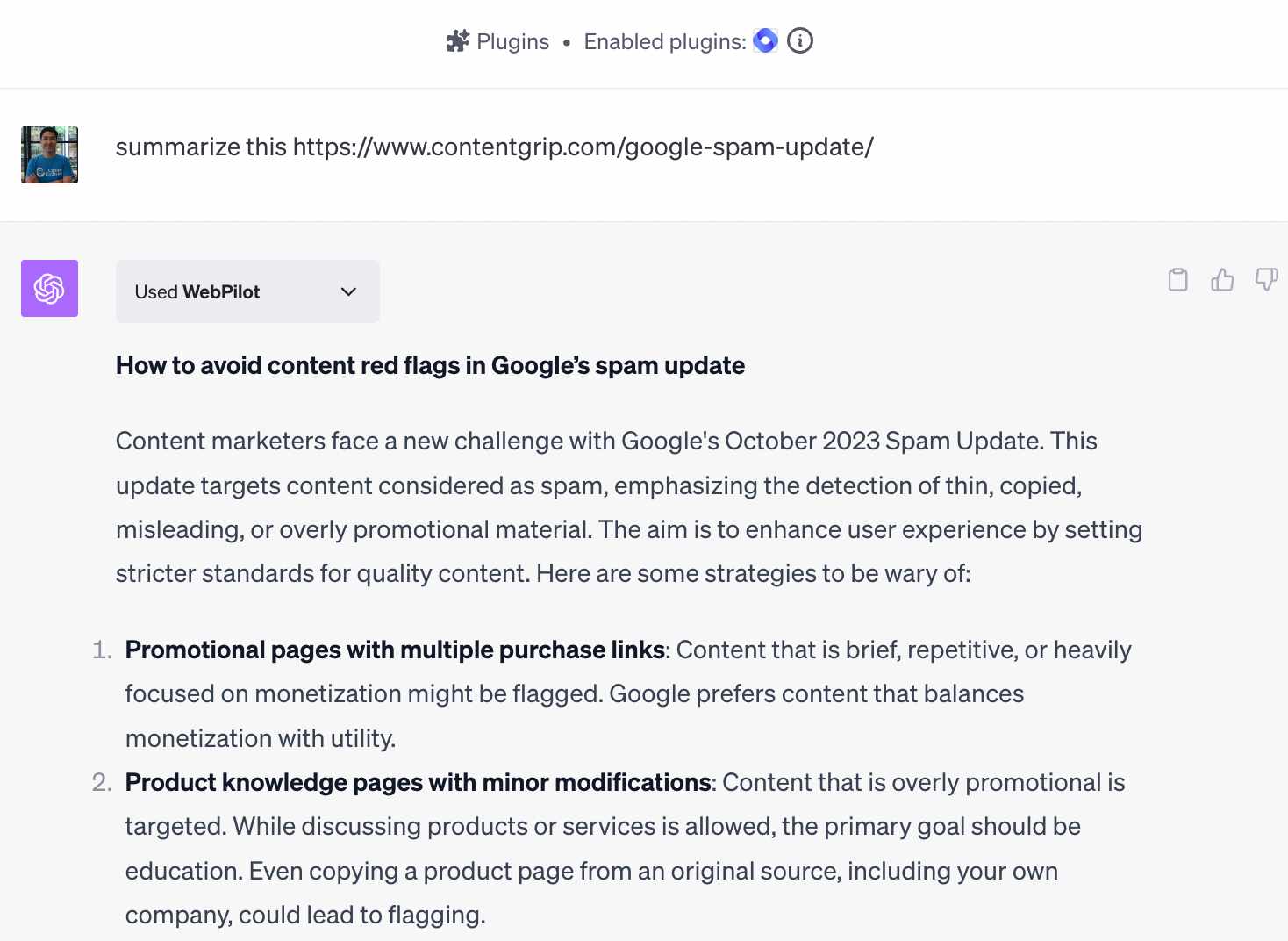 content-summarization-webpilot