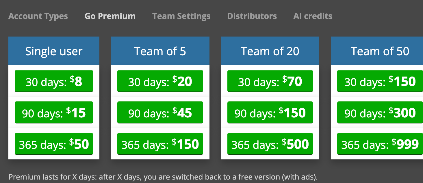AI marketing tools for photo and video editing - Photopea Pricing