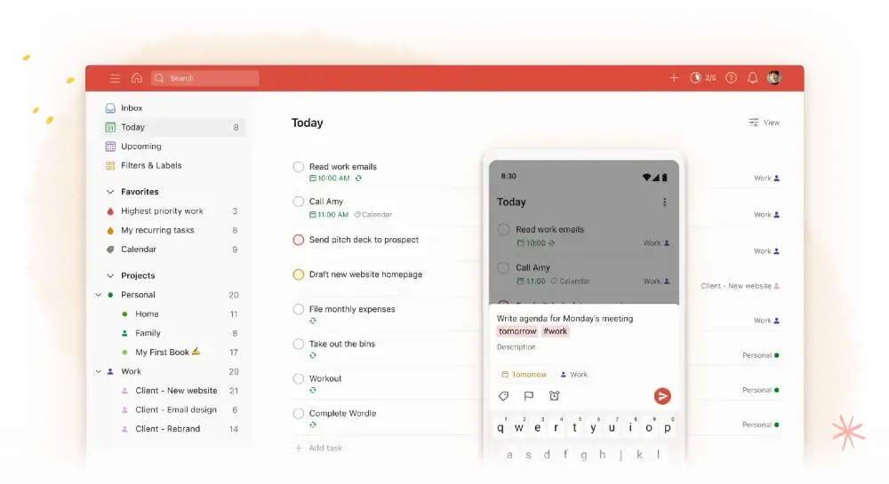 Free time management tools for freelancers - todoist
