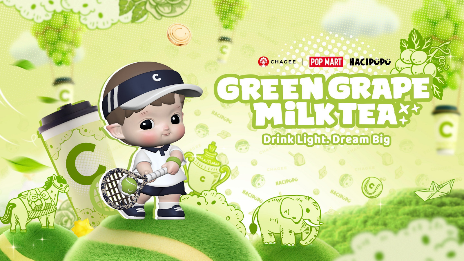 CHAGEE collaborates with POP MART to launch Green Grape Milk Tea
