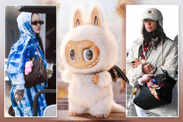 Rihanna and Dua Lipa photographed with Labubu