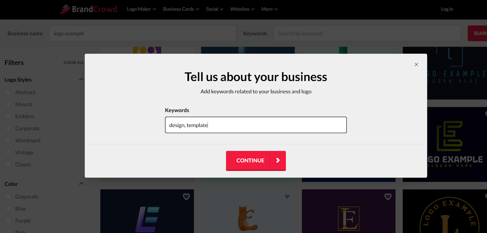 BrandCrowd logo maker