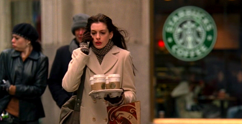 The Devil Wears Prada scene features Starbucks